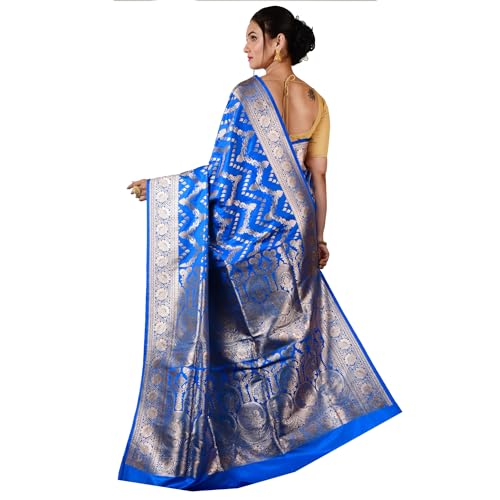 Aishani Collection blue banarasi silk saree in katan silk – image 2