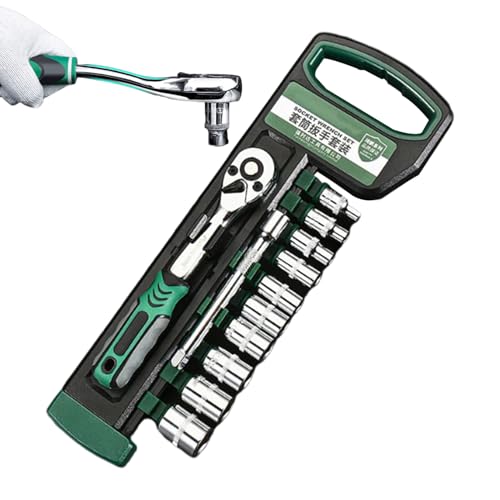 Generico Juego de llaves pequeñas | Doce piezas Juego de llave de carraca | Puntas de destornillador compacto para mecánicos de automóviles | Casa DIY Hobby Técnicos Reparaciones