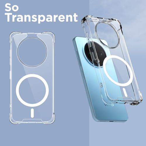 Image of Pikkme Back Cover for Vivo Y500 5G Mag-Safe Shockproof PC + TPU | Protective Case Magnetic Support | Bumper Case (Transparent Mag-Safe)
