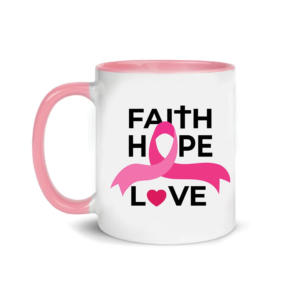 PRINTSHOP4MEPRINTSHOP4ME October Breast Cancer Awareness Month Cancer Awareness Pink Ribbon Ceramic Coffee Mug Employee gifts | Company Gifts | Awareness Custom Made Gifts (Design 7)