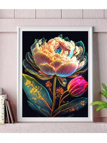 Broderie diamant painting pivoine : l'art du diamant 5D pour sublimer votre salon créatif