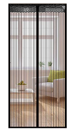All Shop  Cortina mosquitera magnética  Cortina mosquitera para Puertas de Entrada, Puertas, Patios, Estilo magnético se Cierra automáticamente, los Insectos permanecen Fuera, tamaño Negro
