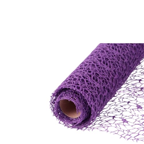 minkissy Rollo de Gasa Jacquard para Manualidades, Decorativo y Colgante de Malla Morado, Tamaño Grande para Envolver y Decorar Aulas Infantiles, Cortinas y Fiestas, Tela Segura sin Olor