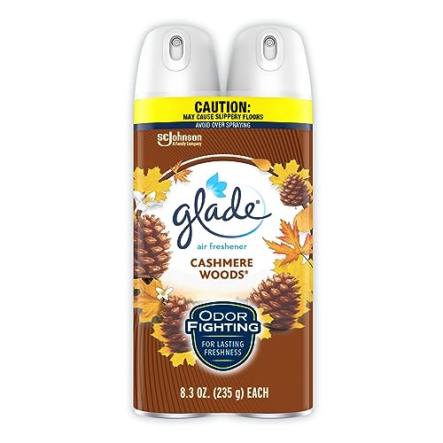 Glade Air Freshener Odor Fighting Room Spray, Cashmere Woods, 8.3 oz, 2 Count