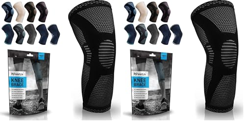 Image of POWERLIX Leg Sleeve - Best Knee Brace for Leg Pain for Men & Women Knee Support for Running, Basketball, Volleyball, Weightlifting, Gym, Workout, Sports Please Check Sizing Chart (Pack of 2)