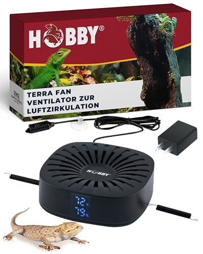 Hobby Terraristik Terra Fan I Ventilator zur Luftzirkulation in Terrarien I inkl. Display und Sensor I Lüfter für EIN perfektes Klima im Terrarium I ideal für Reptilien und Pflanzen