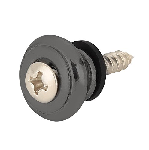 Attaches de sangle de guitare basse ukulélé noires avec vis de rechange