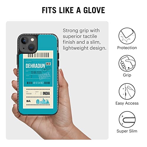 Image of DailyObjects Case for iPhone 13 Compatible with Mag-Safe Wireless Charging, Stride 2.0 Dehradun City Tag Slim Shockproof Back Cover with Inner Magnetic Ring