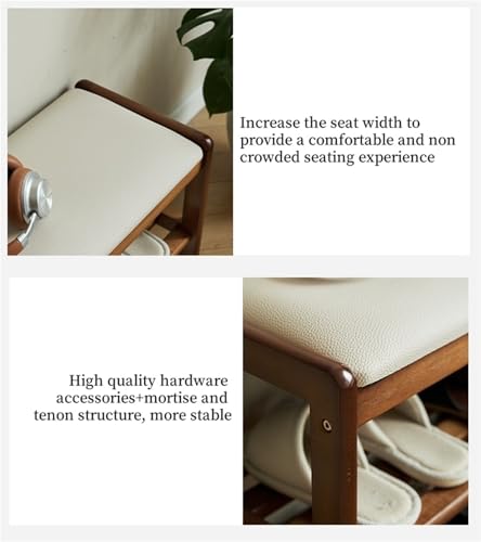 Banc à chaussures en bois massif durable de qualité supérieure pour entrée - 8