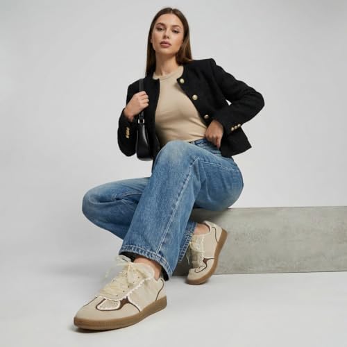 Image of CUSHIONAIRE Belinda Women's Lace Detail Casual Sneakers - Elegant Ribbon Lace-Up Shoes with Memory Foam