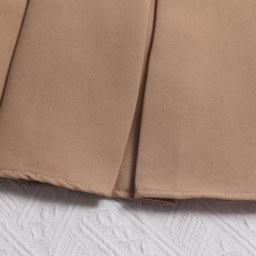 Jupe courte plissée doublée pour éviter la transparence, taille 44 kaki