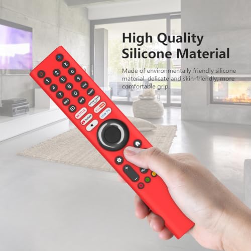 Image of Silicone Remote Cover for Xiaomi Mi TV 2025 Model Remote, Black, Diamond Textured, Precision Button Holes (RED, XIAOMI TV 2025)