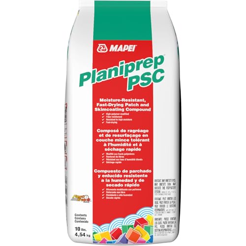 MAPEI Planiprep PSC Moisture-Resistant, Fast-Drying Patch & Skimcoating Compound, 10 lb Bag for Smooth, Durable Surfaces