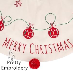 Small Christmas Tree Skirt with Colorful Pompom,24 Inches Flannelette Mini Tree Skirt for Xmas Holiday Party Home Decor Small Christmas Tree Skirt with Colorful Pompom24 Inches Flannelette Mini Tree Skirt for Xmas Holiday Party Home Decor