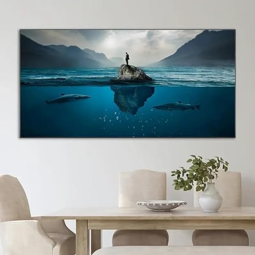 Impression sur toile requin moderne 70x140cm décoration murale géante - 4