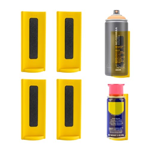 BPOPO 4 Pcs Magnetic Aerosol Spray Can Holder Powerful Magnet Toolbox Bottle Holder Spray Can Wall Mount Organizer Paint Can Bottle Rack for Garage Toolbox Workspace