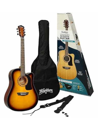 GUITARRA WASHBURN E/ACUSTICA AD5CEPACK (Tobacco Sunburst)