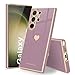 Teageo for Samsung Galaxy S23 Ultra Case for Women Girl Cute Love-Heart Luxury Soft Back Cover Raised Full Camera Protection Bumper Silicone Shockproof Phone Case for Galaxy S23 Ultra 5G, Lavender