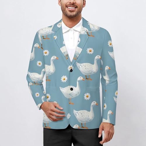 Goose Print Men's Suits Dress Business Formal Suit Print Jackets Coat For Wedding Party2