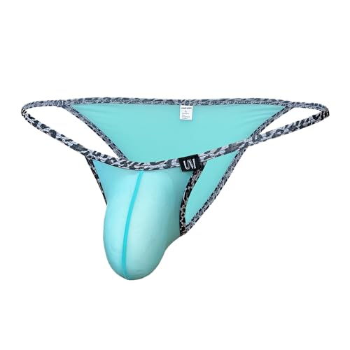 Men's Sexy Low Rise Ice Silk Briefs Bulge Pouch Bikini Underwear Thin String Leopard Print Solid Color Triangle Panty4