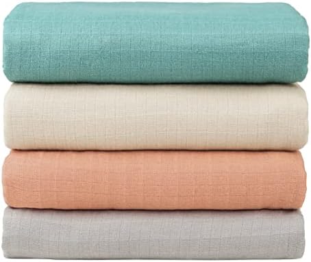 Viviland Baby Muslin Cloths Pack of 4, 120 X 120 cm Bamboo Cotton Swaddle Blanket for 0 - 3 Months Newborn, Breathable Soft Baby Swaddle Wrap for Unisex Boys and Girls