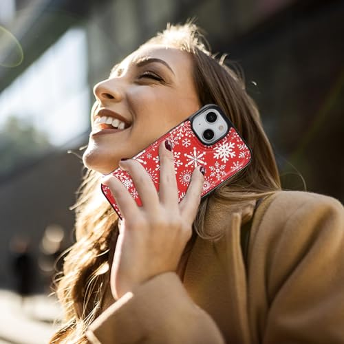 Image of HAOPINSH for iPhone 13 Wallet Case with Card Holder, Christmas Santa Snowflake Back Flip Folio PU Leather Kickstand Card Slots Case for Women Girls, Double Magnetic Clasp Shockproof Cover 6.1 inch