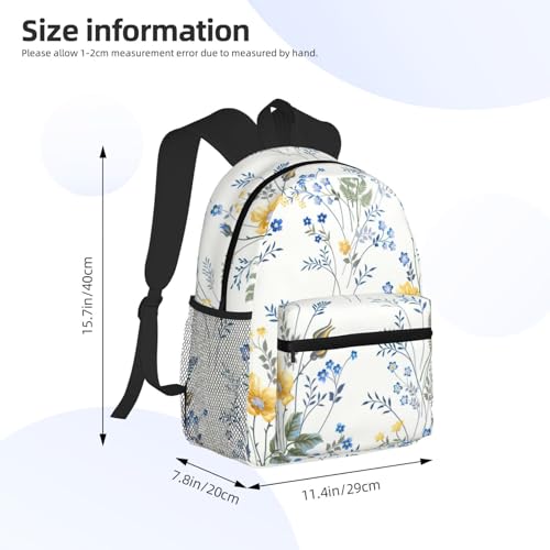 BREAUX Blue Flower Floral Pattern Roses Print Lightweight And Comfortable Duffel Bag, Casual Daypack, Multipurpose Backpack4