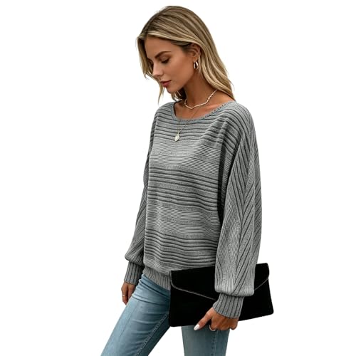Image of Women's Batwing Tunic Tops, Long Sleeve Shirts Blouses, Business Casual Sweater for Office Work