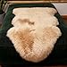 IRIWOOL Premium Genuine Fur Sheepskin Rug Real Australia Sheepskin Natural Luxury Fluffy Lambskin Fur Area Rug Seat Covers for Kids Bedroom Sofa Chair Cover (Light Brown, Single Pelt/2ft x 3ft)