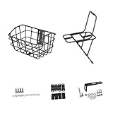 Colaxi Bike Basket Accessory Front Sturdy Construction Easily Install Large Capacity Black Cargo Basket for Riding Luggage Outdoor, with Cargo Rack