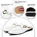 XQWFH Men's Slip-on Mule Sandals Loafer with Ostrich Texture,Fashion Leather Formal Wear Casual Backless Dress Slippers(White)