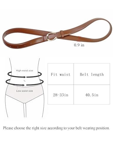TOPACC 2 Pack Waist Belts for Women Fashion Skinny Belt Set for Dresses Pants Business Casual3