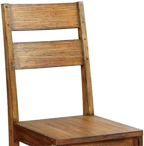 Furniture of America Maynard Transitional Wood Side Chair, Set of 2 for Dining Room, Kitchen, Dark Oak Brown - Thumbnail 4