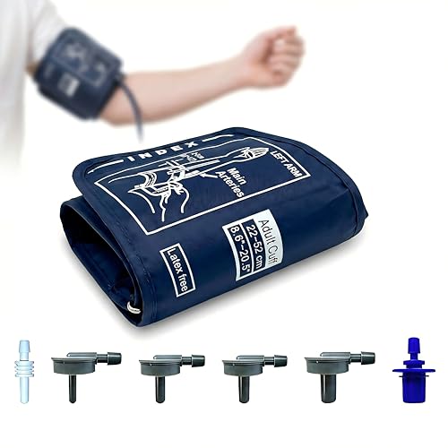 Katyjun Blutdruckmanschette Universelle Ersatzmanschette Blutdruckmessgerät Oberarm Armunfang 22-52cm Mit 6 Adaptersätzen Kompatibel Mit Den Meisten Oberarm Blutdruckmessgeräten
