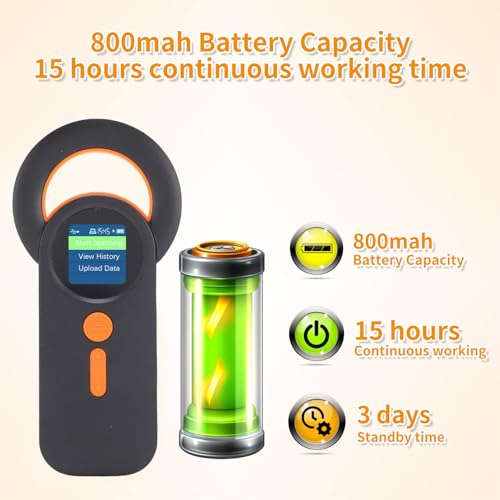 Scanner de puces pour animaux avec écran TFT de 1.44 pouces lisible - 4