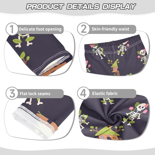 Girls' Leggings Cute Skull Flowers Floral Kids Yoga Tights Pants 1 Pack 23016993