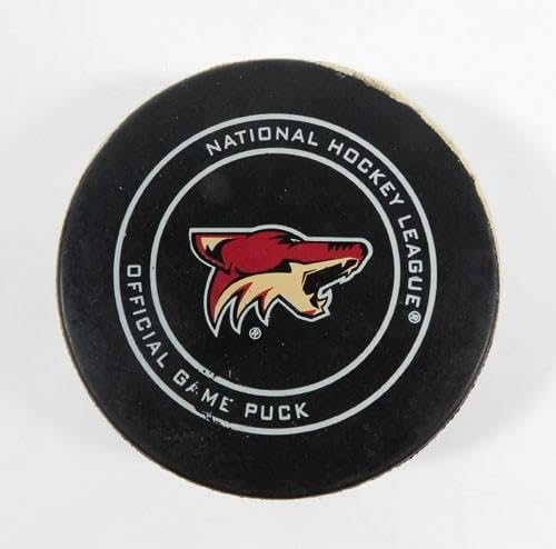 2018 Arizona Coyotes vs. New York Islanders Game Used Puck 1-22-18#AA0023672 - NHL Unsigned Game Used Pucks