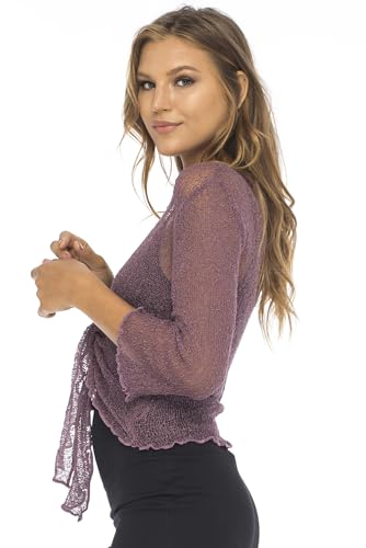 Image of Back From Bali Womens Sheer Shrug Cardigan Lightweight Knit