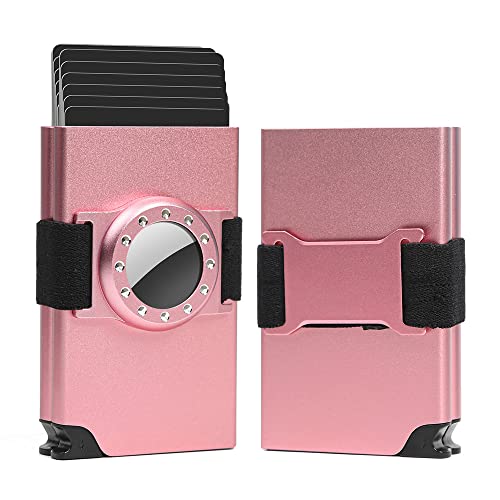 Fermido Airtag Wallet for Women Pop Up Card Holder, Twin Aluminum Womens Wallets with Credit Card Slots, Womens Double Compact Wallet, Minimalist Metal Wallet for Women