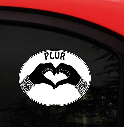 Plur Rave Decal Sticker - Peace Love Unity Respect - I Love Raves EDM EDC- Techno Vinyl Bumper Sticker Decal