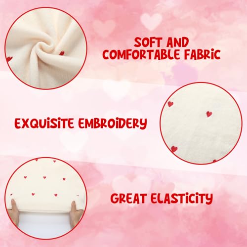 Image of Coume Women Valentine Heart Sweater V Neck Embroidery Knit Long Sleeve Loose Casual Pullover for Girlfriend Wife Gift