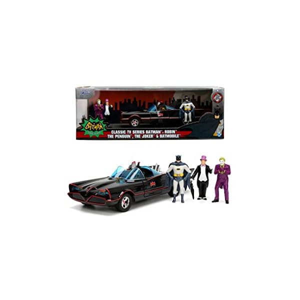 Jada Toys DC Batmobil 1966 Deluxe mit 4 Figuren - hochwertiges Modell-Set zur Batman Classic TV-Serie mit Auto, Batman, Robin, Joker & Penguin für Fans und Sammler ab 8 Jahre – Bild 7