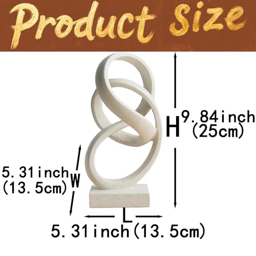10" Modern Abstract Ribbon Decorative Sculpture, Knot Sculptures,Home Decor,Coffee Table Statues,Dining Living Room Desk Decor(White) - Image 6
