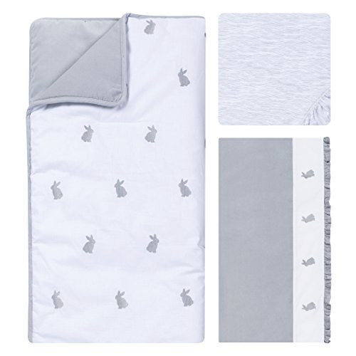 Trend Lab Bunnies 3 Piece Crib Bedding Set, Gray/White #TOP2