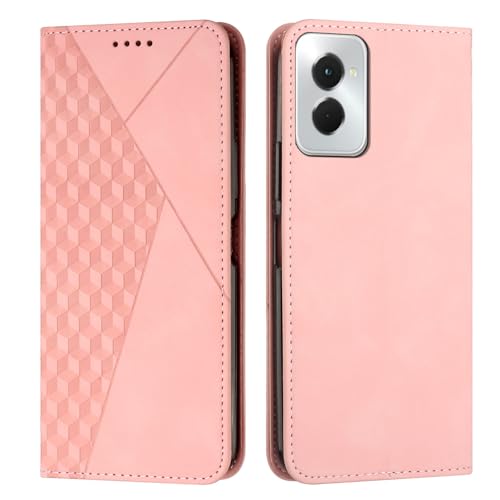 Housse cuir Moto G Power 2024 rabat magnétique avec porte-carte rose