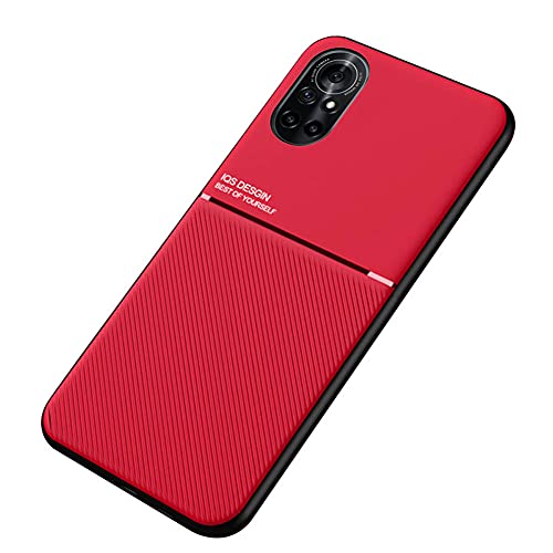 Kepuch Mowen Funda Case Carcasa Placa de Metal Incorporada para Huawei Nova 8 - Rojo