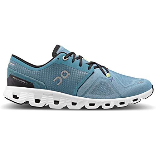 Image of ON Mens Cloud X 3 Textile Synthetic Pewter White Trainers 7.5 US