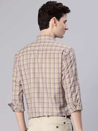 Image of Majestic Man Men's Pure Cotton Slim Fit Checkred Full Sleeve Classic Collar Everyday Formal Shirt