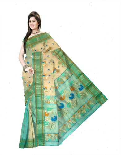 Pradip Fabrics sea green tussar silk saree in tussar silk – image 2