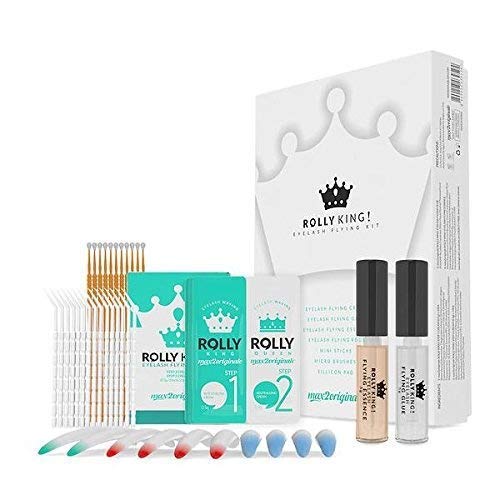 Preisvergleich Produktbild Max2Originale Rolly King Wimpernlifting-Set - Wimpernpermeset mit Wimpernkleber, Wimperncreme, Mikrobürsten, Silikonstäbchen, Silikonpolstern - Komplettes Kit